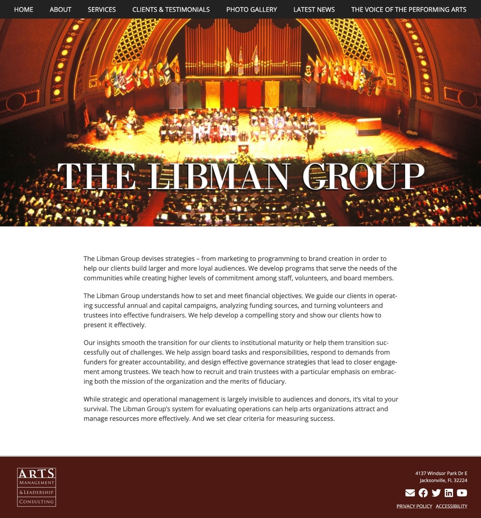 Full-size screenshot of The Libman Group website